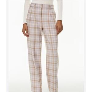 Aritzia Wilfred Women's Lilac Plaid Effortless Pants - Size 4